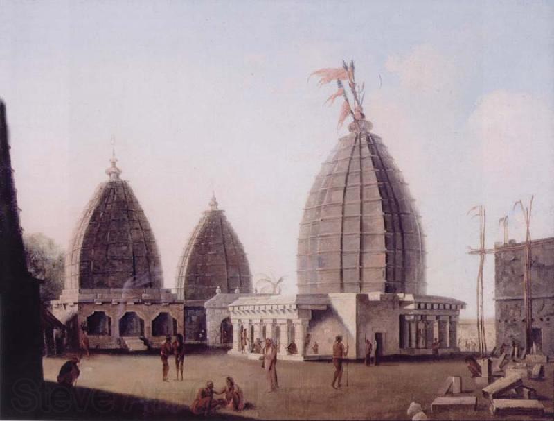 unknow artist A Group of Temples at Deogarh,Santal Parganas Bihar Norge oil painting art